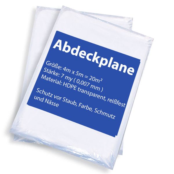 Malerplane Abdeckfolie 4x5m 7my 1 Stück