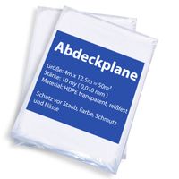 Malerplane Abdeckfolie 4x12,5m 10my 5 Stück