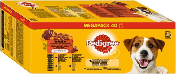 Portionsbeutel Adult in Gelee Gemischte Selektion mit 4 Varietäten 40x 100g