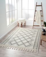 Teppich Moroccan Joy, 140 cm x 200 cm, Farbe weiß, rechteckig, Florhöhe 19mm