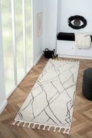 Teppich Moroccan Escape, 80 cm x 250 cm, Farbe weiß, rechteckig, Florhöhe 19mm