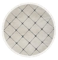 Teppich Moroccan Divine, 240 cm x 240 cm, Farbe weiß, rund, Florhöhe 19mm