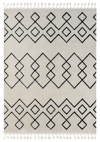 Teppich Moroccan Heaven, 190 cm x 240 cm, Farbe weiß, rechteckig, Florhöhe 19mm