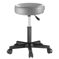 Casaria Rollhocker Kunstleder Grau 360° drehbar