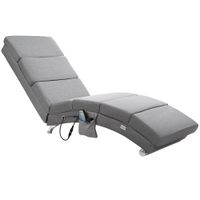 Casaria Relaxliege London Grau mit Massage- & Heizfunktion