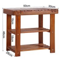 Casaria Schuhregal 2in1 Braun Akazienholz 50x30x46cm