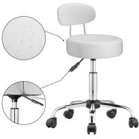 Casaria Rollhocker Weiß 360° drehbar mit Rückenlehne