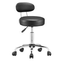 Rollhocker Schwarz 360° drehbar mit Rückenlehne