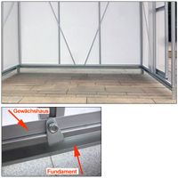 Gardebruk Stahlfundament verzinkt 190x122x12cm - für Anlehngewächshaus