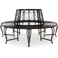 Baumbank Bree Schwarz Metall Ø160cm