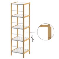 Casaria Standregal Bambus Weiß 140x33x34cm