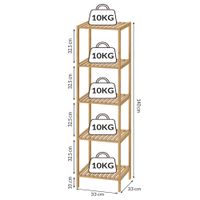 Casaria Standregal Bambus 140x33x33cm