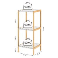 Casaria Standregal Bambus Weiß 80x33x34cm