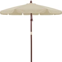 Sonnenschirm Holz Beige Ø330cm UV-Schutz 50+