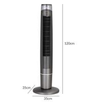 monzana Turmventilator Grau 120cm inkl. Fernbedienung