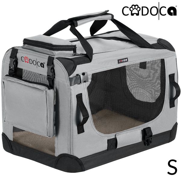 Cadoca Hundetransportbox Grau S 50x35x35cm