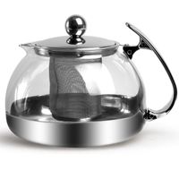 monzana Teekanne Glas/Edelstahl inkl. Siebeinsatz 1,2L