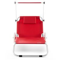 Casaria Sonnenliege Kreta Rot Alu mit Rollen