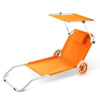 Sonnenliege Kreta Orange Alu mit Rollen