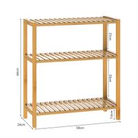 Casaria Standregal Badregal Bambus mit 3 Ablagen 66x58x26cm