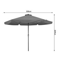 Kingsleeve LED Solar Sonnenschirm Athen Anthrazit Ø330cm