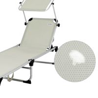 Casaria Sonnenliege Malta Creme Alu mit Sonnendach