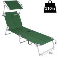 Casaria Sonnenliege Ibiza Grün 190x59x29cm Alu Sonnendach