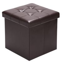 Faltbarer Sitzhocker mit Stauraum braun 38x38x38 cm