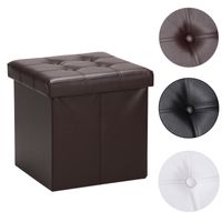 Casaria Faltbarer Sitzhocker mit Stauraum braun 38x38x38 cm