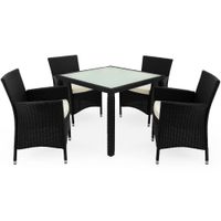 Polyrattan Garten-Sitzgruppe Bali 5-tlg. Schwarz