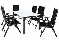 Casaria Garten-Sitzgruppe Bern 7-tlg. Anthrazit Alu Milchglas