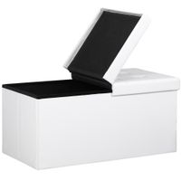 Casaria Sitzbank Weiß 80x40x40cm mit Stauraum faltbar