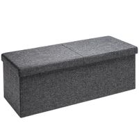 Casaria Faltbare Sitztruhe mit klappbarem Deckel dunkelgrau - 80x40x40cm