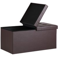 Casaria Sitzbank Braun 80x40x40cm mit Stauraum faltbar