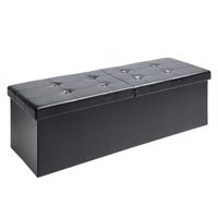 Casaria Sitzbank Schwarz 115x38x38cm mit Klappdeckel