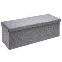Casaria Sitzbank Hellgrau 115x38x38cm mit Klappdeckel