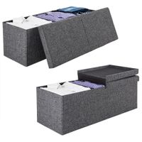 Casaria Sitzbank Dunkelgrau 115x38x38cm mit Klappdeckel