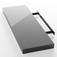 Wandregal Schweberegal 70cm Hochglanz grau + Halterung