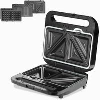 monzana Kontaktgrill XXL 3in1 Schwarz/Silber 1.000W