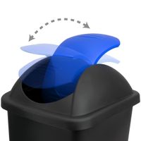 Deuba Mülleimer Schwarz/Blau Kunststoff 60L