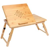 Casaria Laptoptisch aus Bambus mit Belüftungslöchern & Schublade