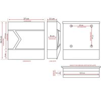 monzana Briefkasten Design anthrazit Edelstahl Zeitungsfach 37x11x36,5 cm