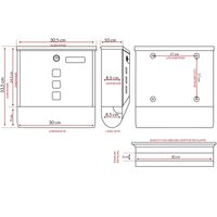 monzana Briefkasten mit Zeitungsrohr Edelstahl Silber