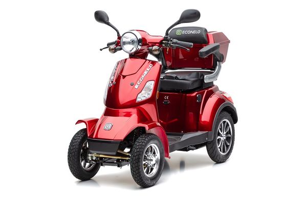 E-Seniorenmobil J4000, Lithium-Akku, 4-Rad, 1000 Watt, Lithium Rot
