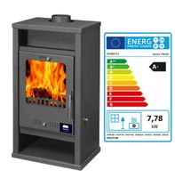 Kaminofen Assos Anthrazit 130mm Rauchrohr 7,78 KW BimSchV 1-2 EEK A+