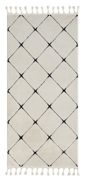 Teppich Moroccan Unity, 100 cm x 200 cm, Farbe weiß, rechteckig, Florhöhe 19mm