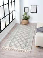 Teppich Moroccan Calm, 100 cm x 200 cm, Farbe weiß, rechteckig, Florhöhe 19mm