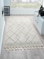 Teppich Moroccan Deluxe, 100 cm x 200 cm, Farbe weiß, rechteckig, Florhöhe 19mm