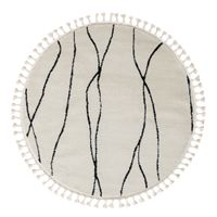 Teppich Moroccan Refresh, 140 cm x 140 cm, Farbe weiß, rund, Florhöhe 19mm