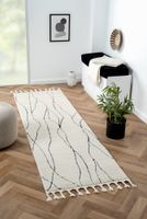 Teppich Moroccan Refresh, 80 cm x 250 cm, Farbe weiß, rechteckig, Florhöhe 19mm